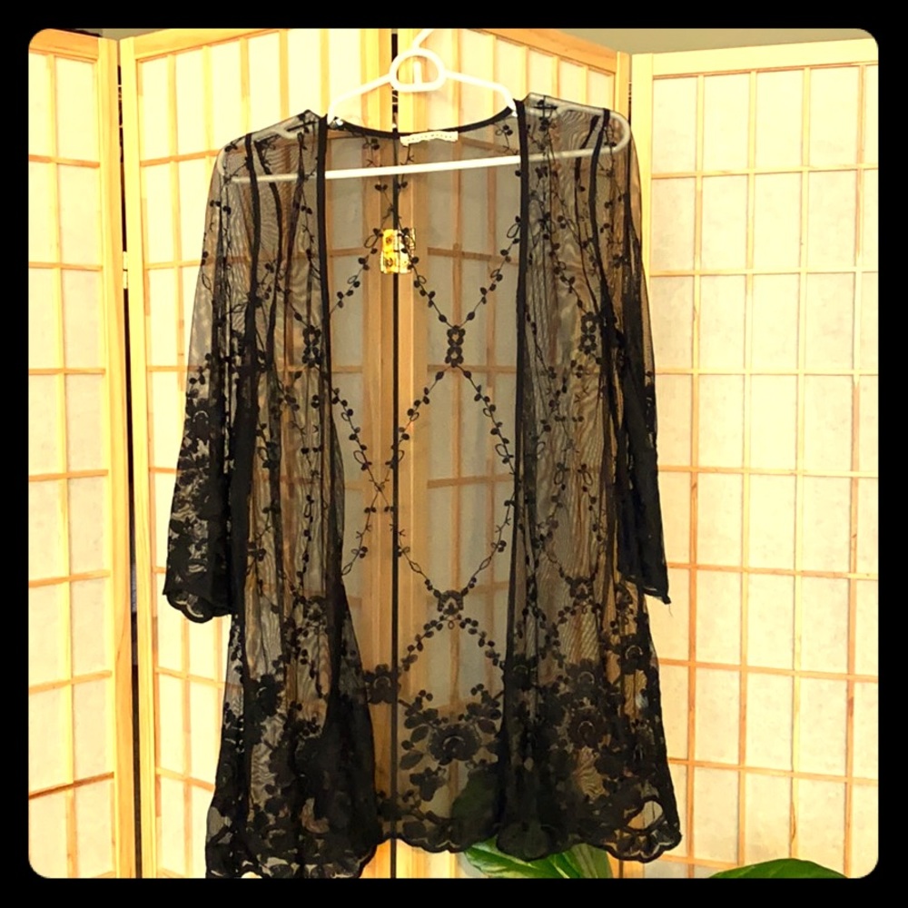 Black lace cover up